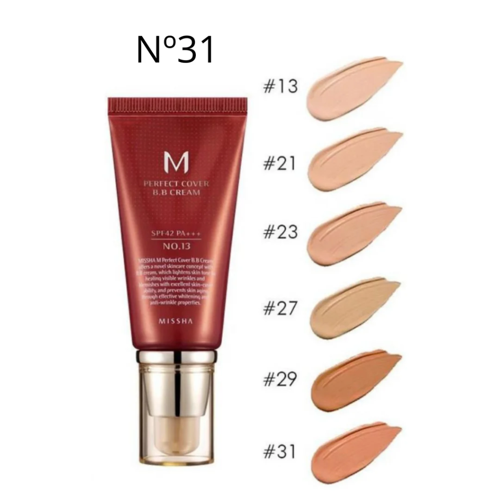 Para MISSHA M Perfect Cover BB Cream SPF42 PA+++ Nº 31 Golden Beige – 50 ml